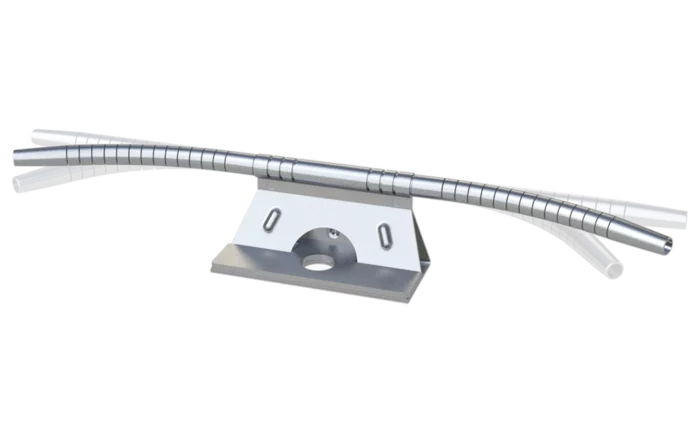 Grafik eines flexiblen, frei drehbaren Kurvenelementes für Absturzsicherungen des Typs ABS-Lock SYS.