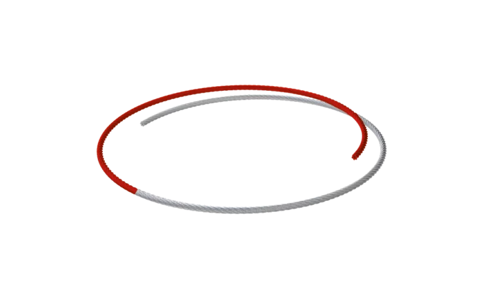Produktbild des ABS Spezial-Edelstahlseil (Rot und Farblos)
